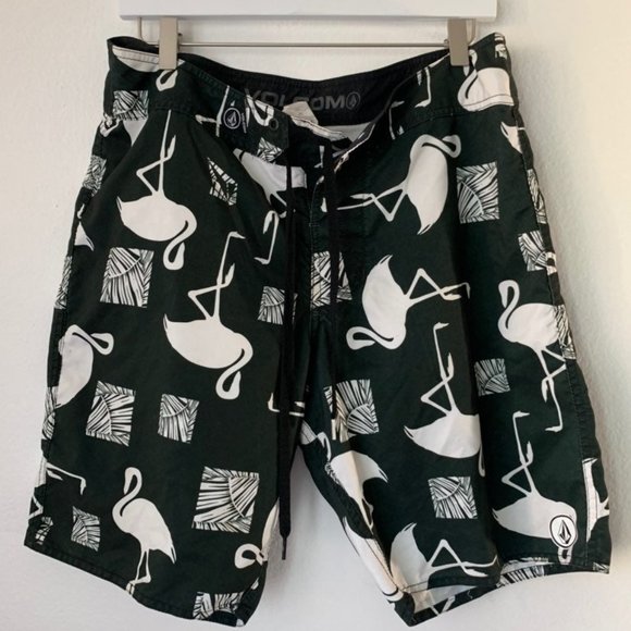 Volcom Other - Volcom Black Flamingo Swim Trunk Sz 32